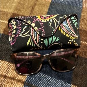 Vera Bradley Black and Pink Sunglasses with Floral Case